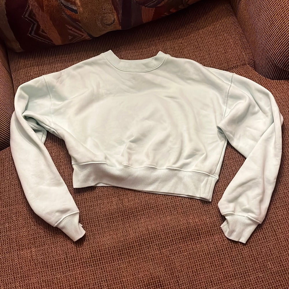 Wild Fable Mint Green/Blue Sweatshirt Crop Top